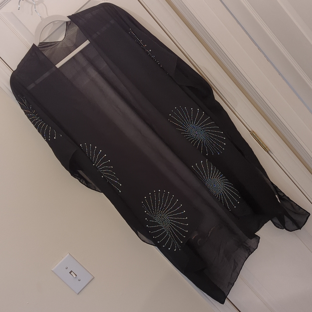 Jessica McClintock Sheer, Embellished Swimsuit Cover Up